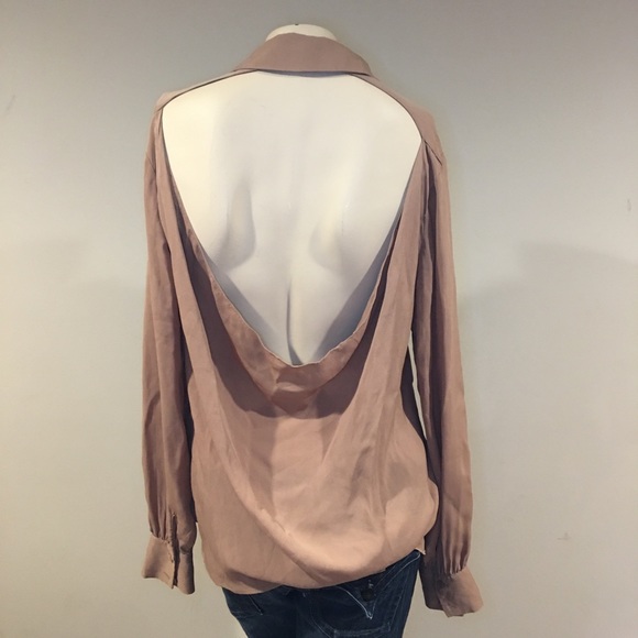 Haute Hippie Tops - Haute Hippie Button Up Backless 100% Silk Blouse M